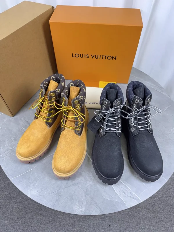 Couple's Monogram Embossed Yellow Ankle Boots image 1