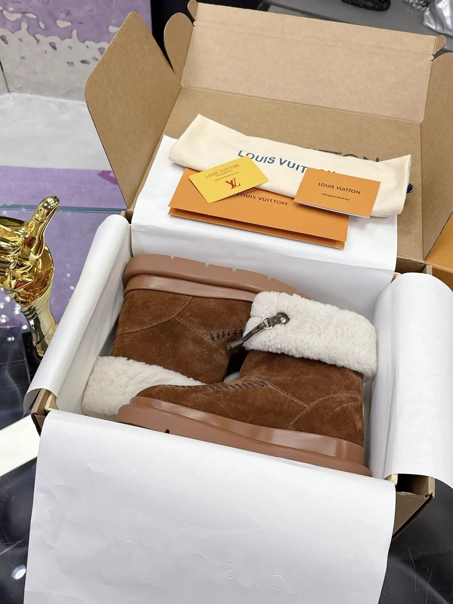2025 Fall/Winter Furry Slide Snow Boots image 1