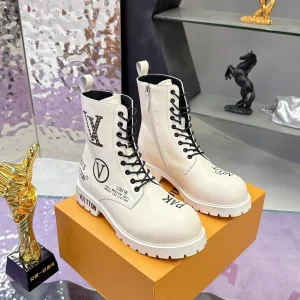 Louis Vuitton Graffiti Series Women's Side-Zip Lace-Up Chunky Sole Shoes image 1