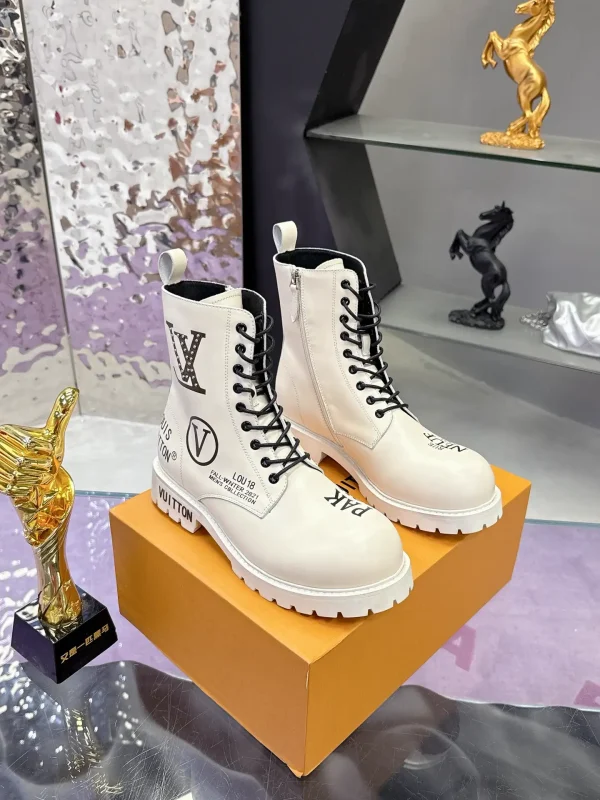 Louis Vuitton Graffiti Series Women's Side-Zip Lace-Up Chunky Sole Shoes image 1