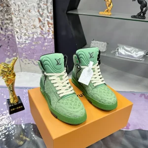 LV 2025 Runway Milan Men's High-Top Trainer Sneakers image 1