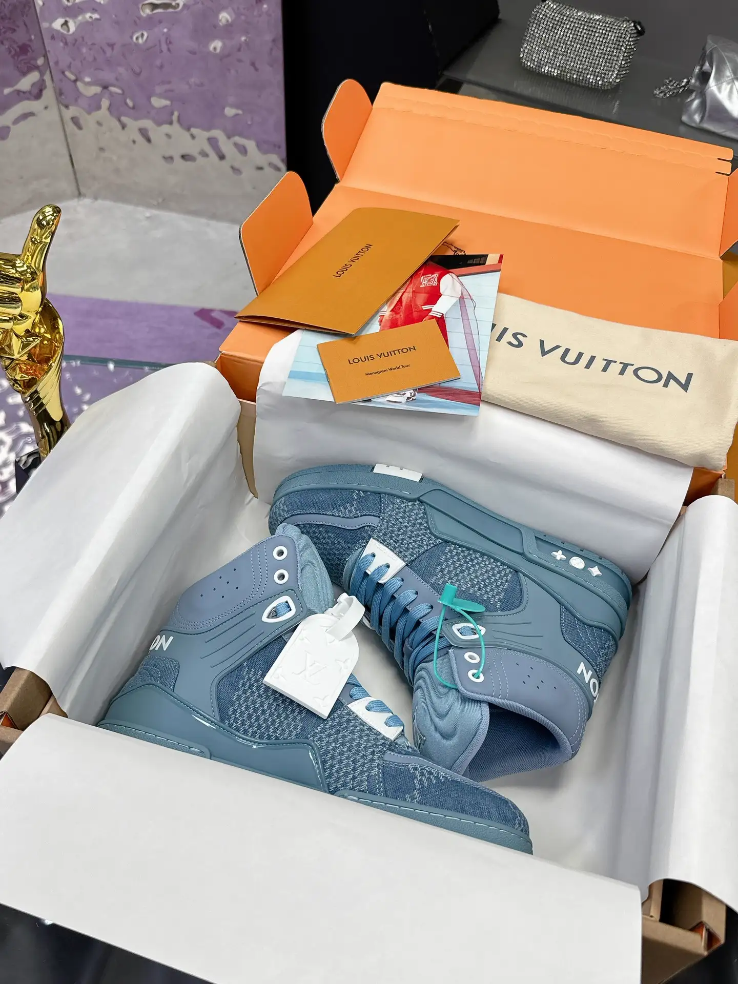 LV 2025 Runway Milan Men's High-Top Trainer image 1
