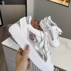 Time Out Sneakers in Calf Leather with Monogram-Embossed Transparent Upper image 1