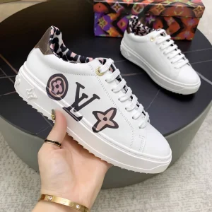 Special Edition Time Out Calfskin Sneakers with LV Monogram and Leopard Print Lining image 1