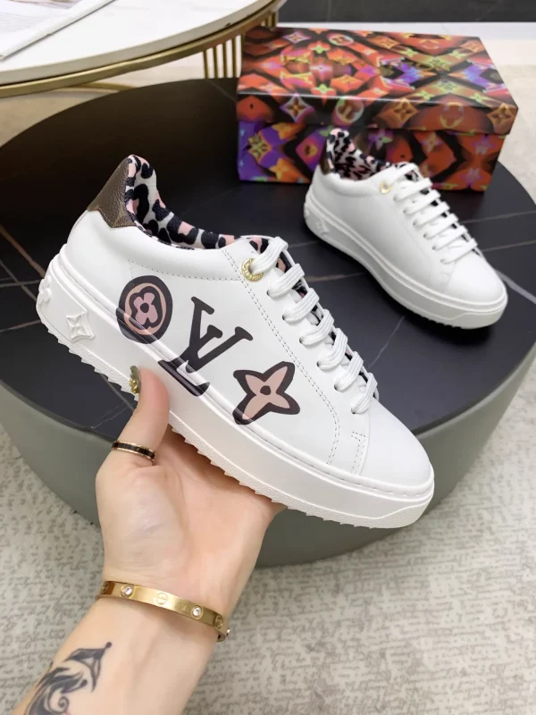 Special Edition Time Out Calfskin Sneakers with LV Monogram and Leopard Print Lining image 1