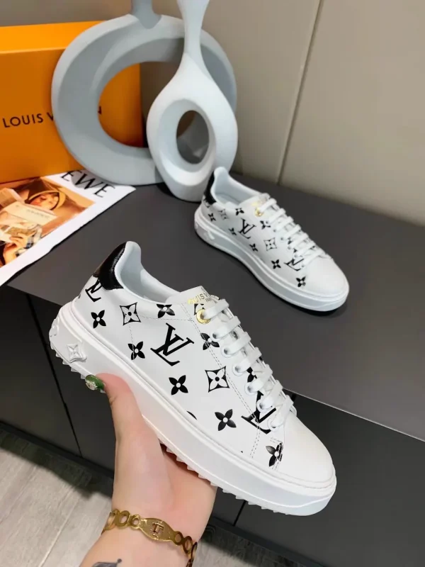 Time Out Sneakers with Thick Outsole and 3D LV Floral Pattern image 1