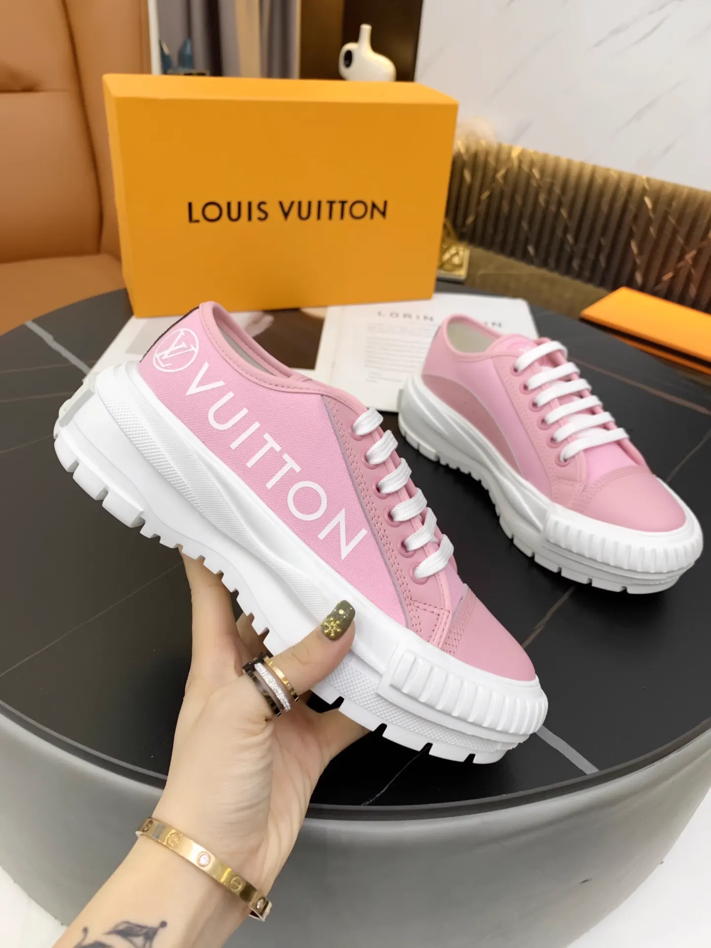 Squad Sneaker with Cotton Canvas and Calfskin Trim image 1
