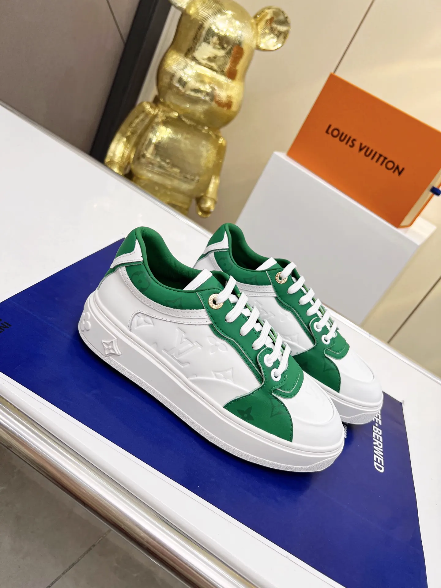 Louis Vuitton Time Out Sneaker in Calfskin Leather with Monogram Trim image 1