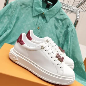 LV 2023 New Letter Rhinestone White Sneakers image 1