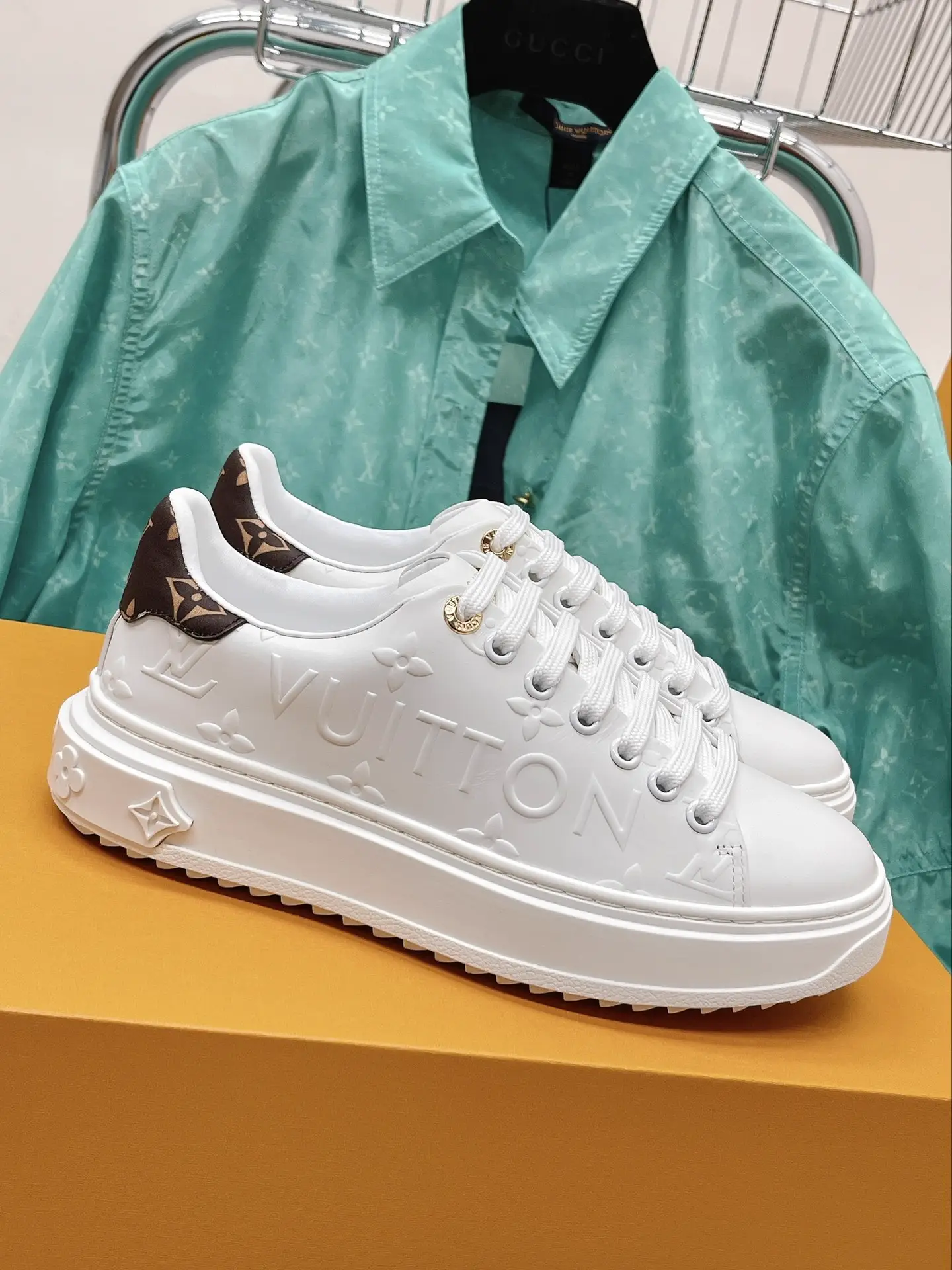 Couple Style Thick-Soled Leather Sneakers 2022 New Colors image 1