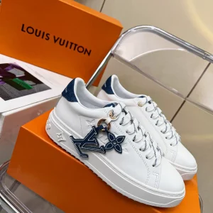 LV Time Out Low-Top Sneaker in Calf Leather and Denim image 1