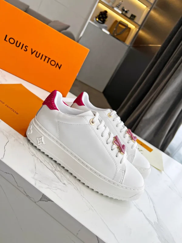 LV New Letter Rhinestone White Sneakers image 1