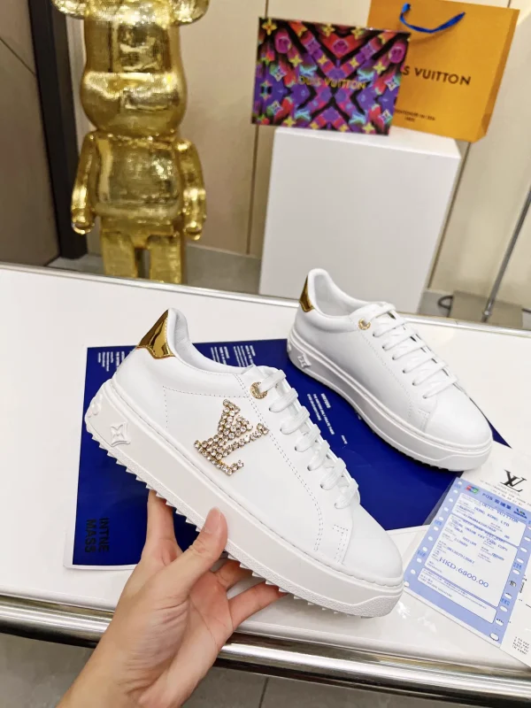 LV Time Out White Sneakers in Soft Cowhide Leather image 1