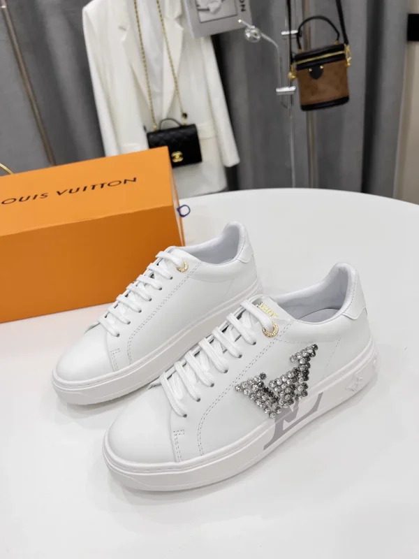 Louis Vuitton Time Out Crystal Embroidered White Sneakers image 1