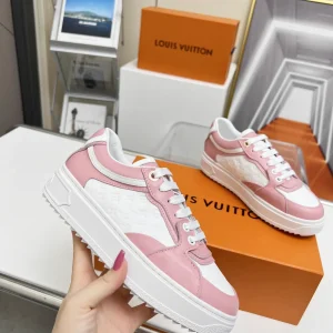 Louis Vuitton Time Out White Sneakers Patchwork Suede Calf Leather and Monogram Embossed Calf Leather image 1