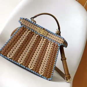 FENDI Woven Peekaboo ISeeU Top Handle Bag image 1