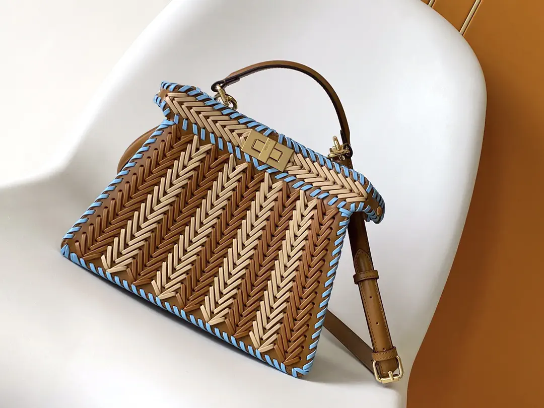 FENDI Woven Peekaboo ISeeU Top Handle Bag image 1