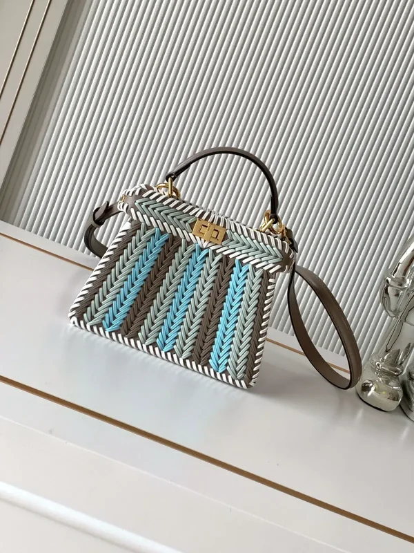 FENDI Woven Peekaboo ISeeU Mini Top Handle Bag image 1