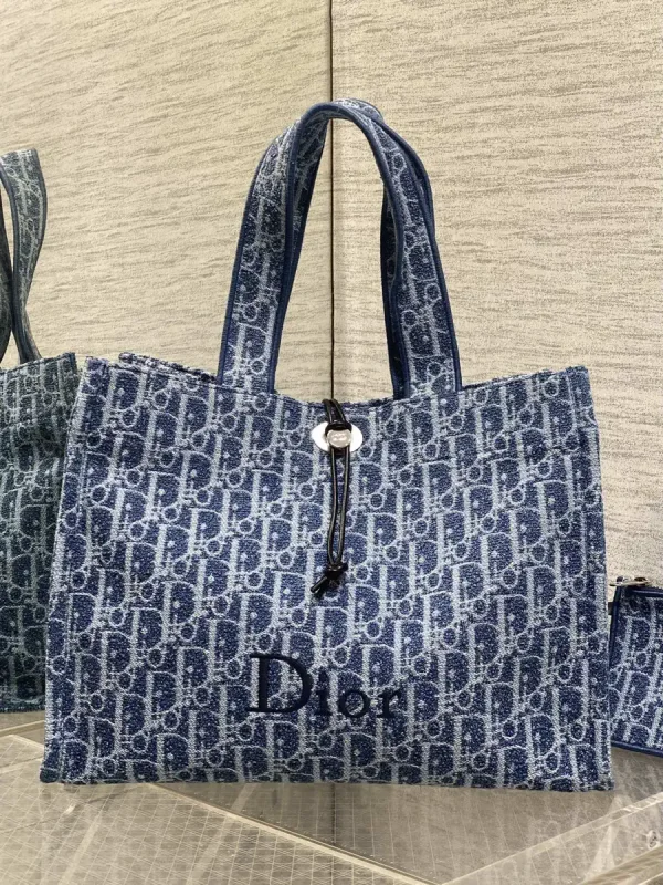 Dior Blue Monogram Tote Bag image 1
