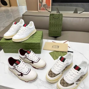Gucci Distressed High and Low Top Couple Sneakers image 1