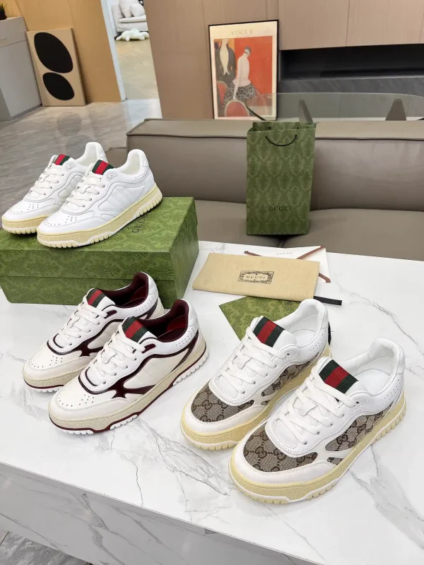 Gucci Distressed High and Low Top Couple Sneakers image 1