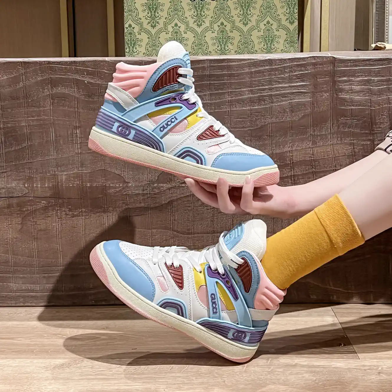 Gucci Basket High-Top Sneakers image 1
