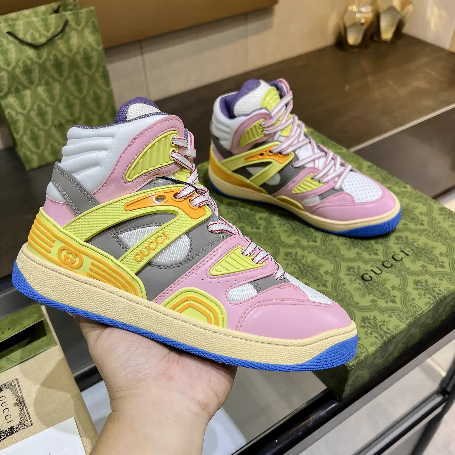 Gucci Basket High-Top Casual Sneakers image 1