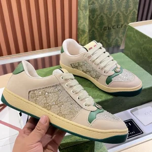 Gucci Beige Sneakers with Rhinestone Details image 1