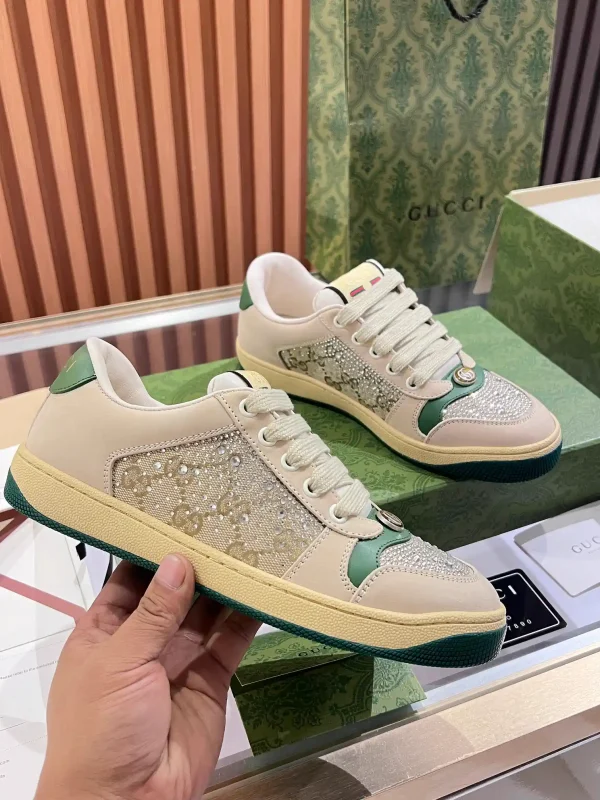 Gucci Beige Sneakers with Rhinestone Details image 1