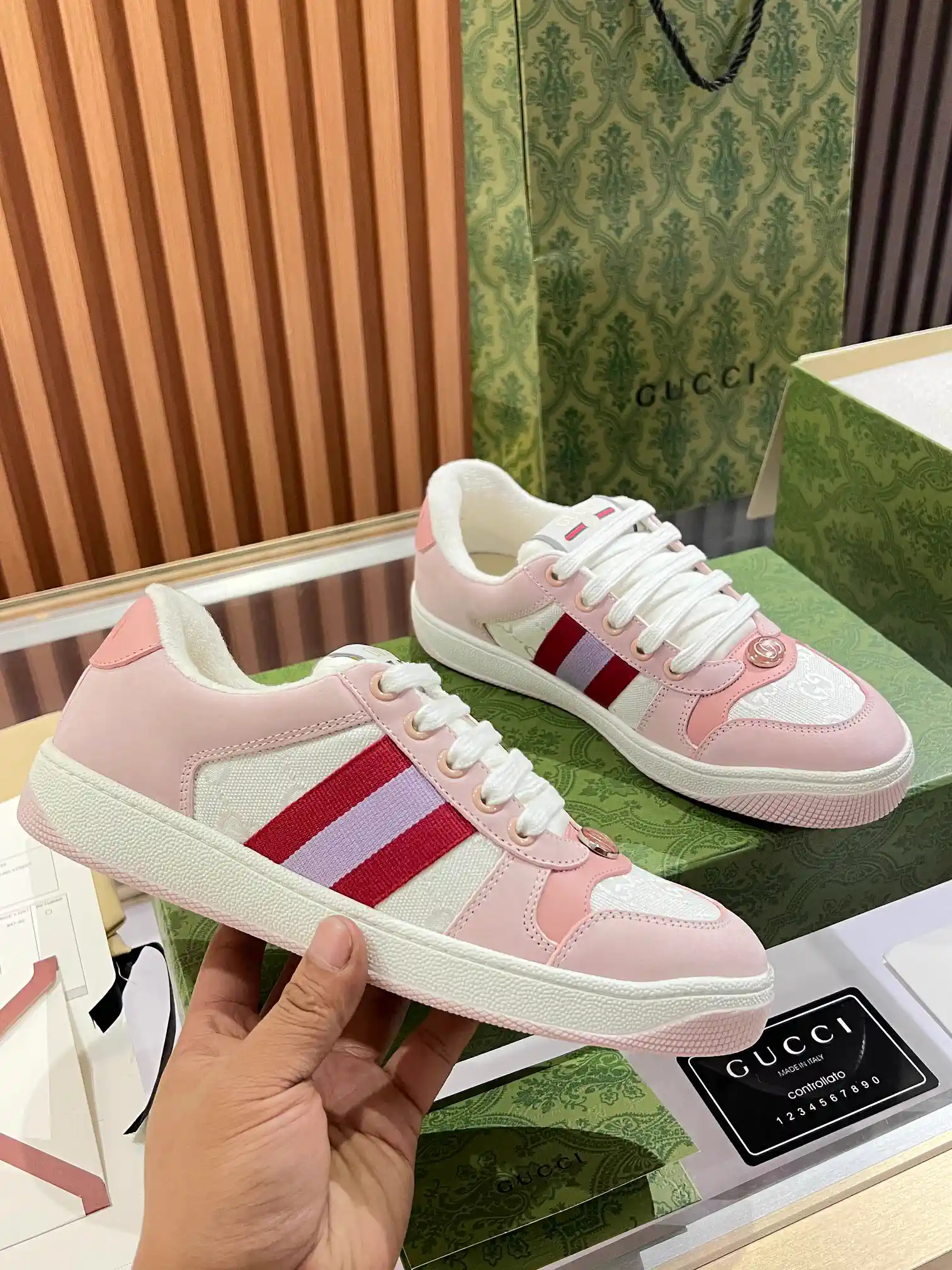 Gucci Women's Vintage Distressed Casual Sneakers image 1