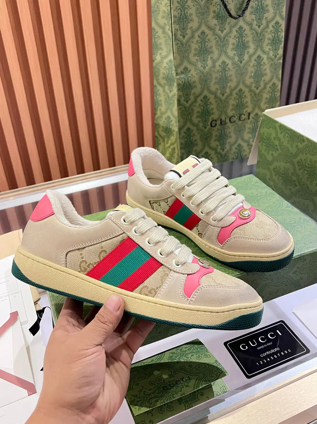 Gucci Women's Distressed Low-Top Casual Sneakers image 1