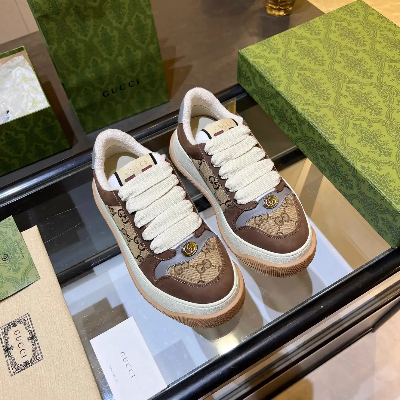 GG Canvas Sneakers with Leather Details image 1