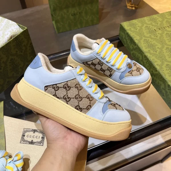 Gucci GG Canvas Platform Sneakers with Leather Details image 1
