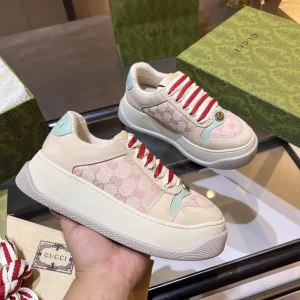 Gucci GG Canvas Platform Sneakers with Leather Details image 1