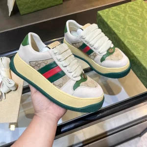 GG Canvas Platform Sneakers with Web Stripe image 1