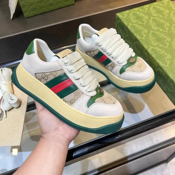 GG Canvas Platform Sneakers with Web Stripe image 1