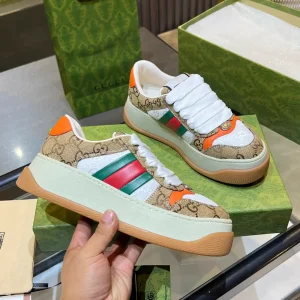Gucci GG Canvas Platform Sneakers with Web Stripe image 1
