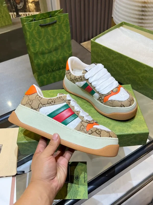 Gucci GG Canvas Platform Sneakers with Web Stripe image 1