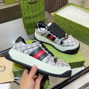 GG Canvas Platform Sneakers with Web Stripe image 1
