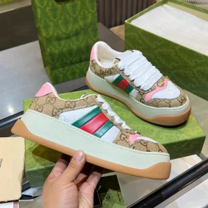 GG Canvas Platform Sneakers with Leather Details image 1
