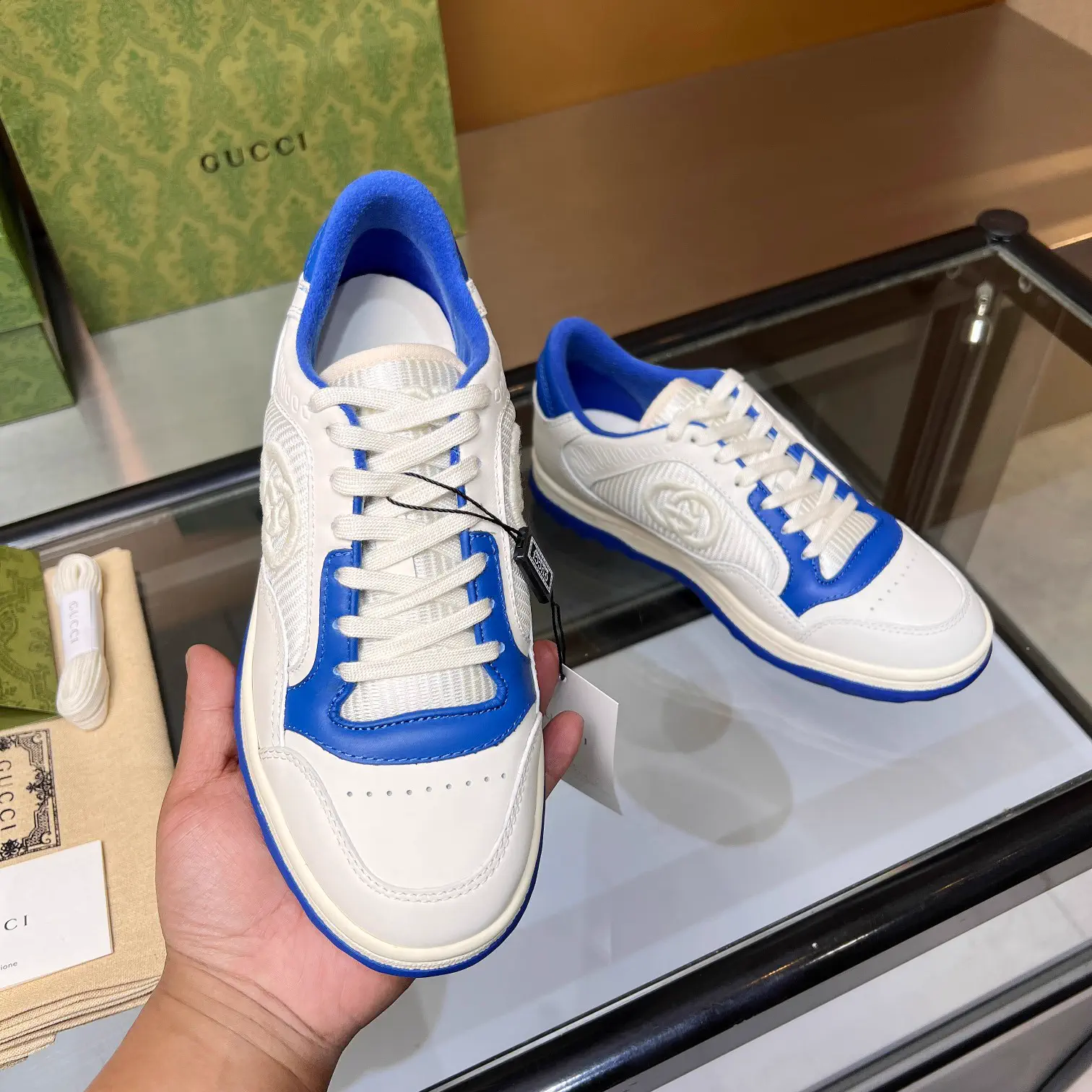 Gucci Unisex Retro Distressed Casual Sneakers image 1