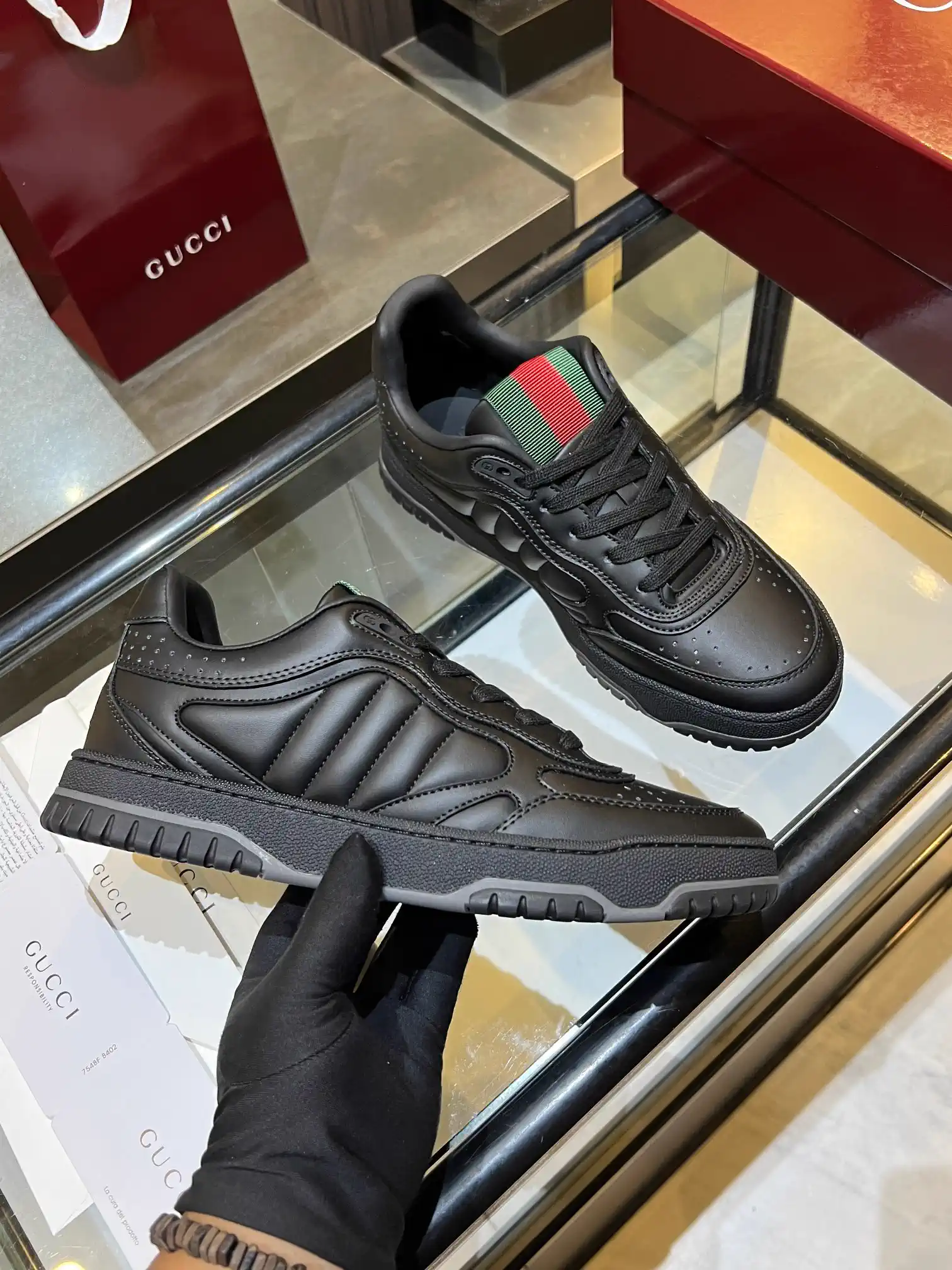 Gucci Distressed High and Low Top Couple Sneakers image 1