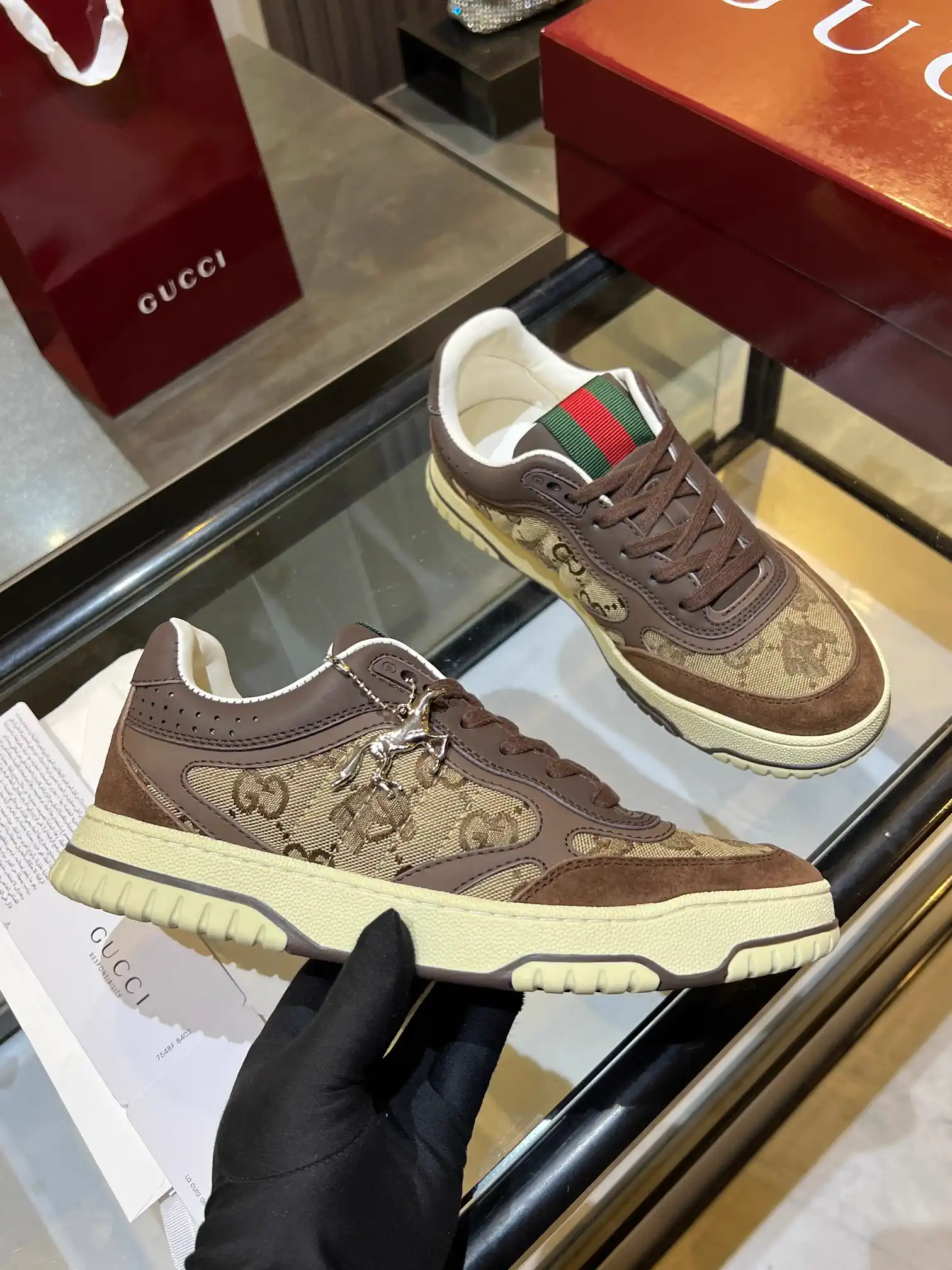Gucci Distressed High and Low Top Couple Sneakers image 1