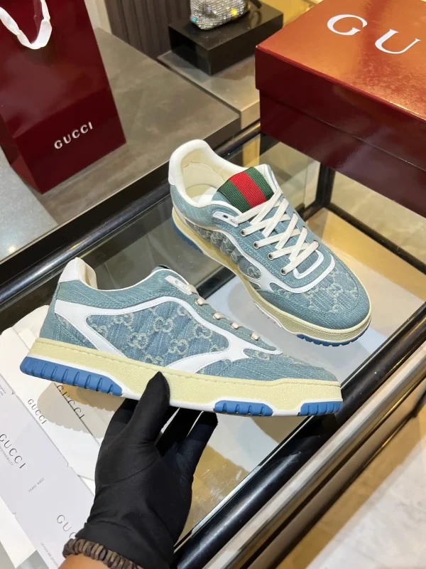 Gucci Distressed High and Low Top Couple Sneakers image 1