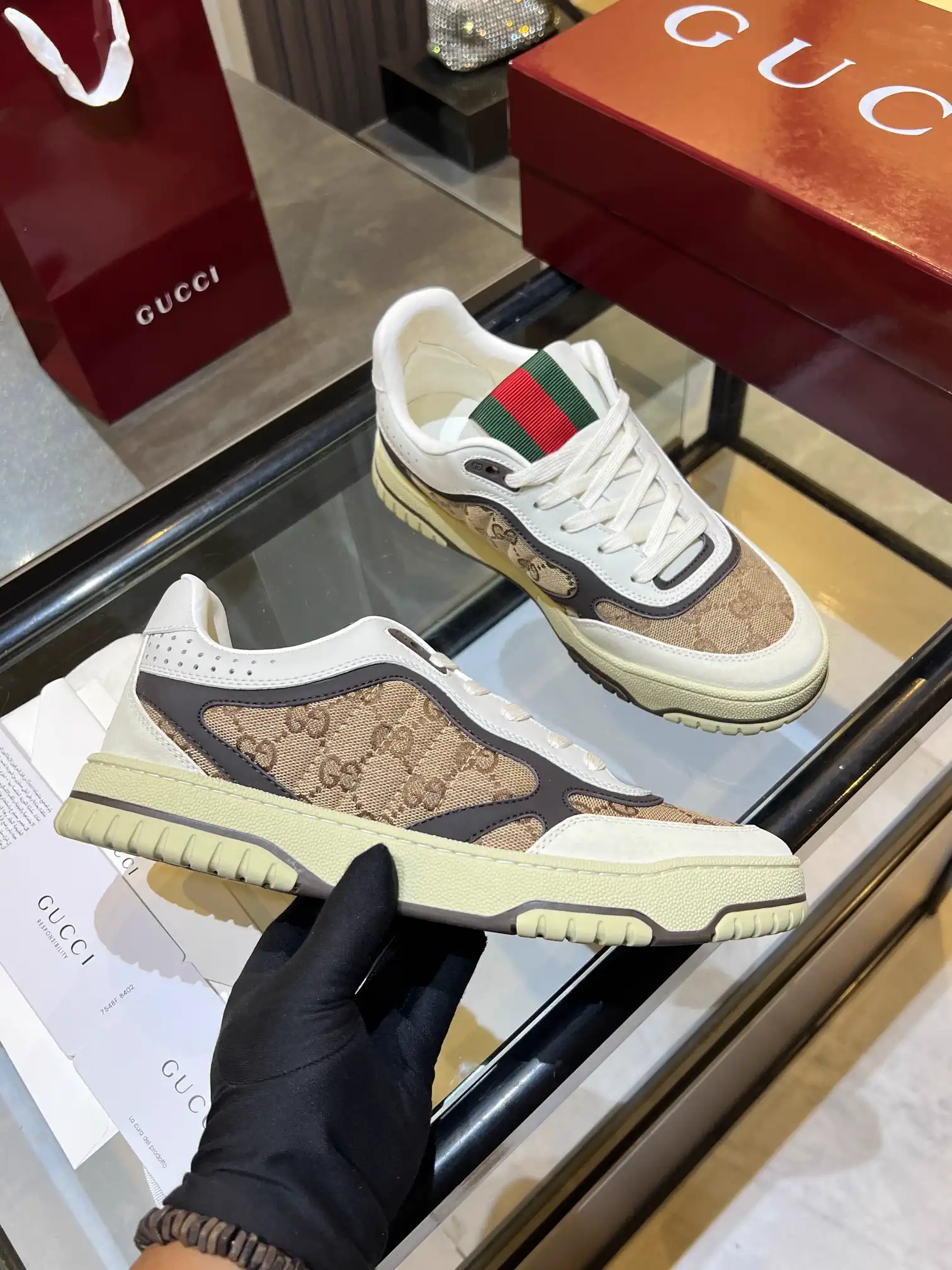 Gucci Distressed High and Low Top Couple Sneakers image 1