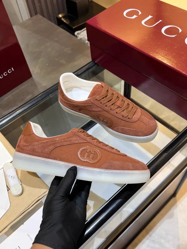Gucci Brown Suede Low-Top Sneakers image 1