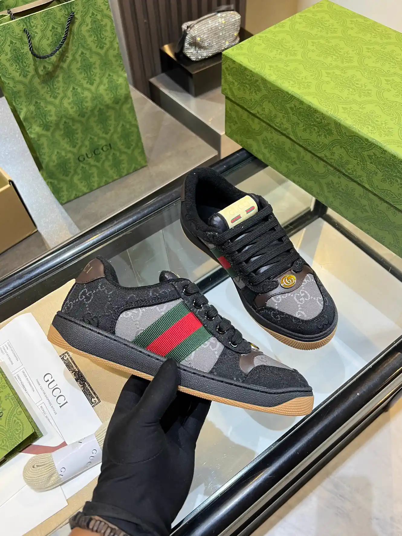 Gucci Vintage Distressed Sneakers image 1