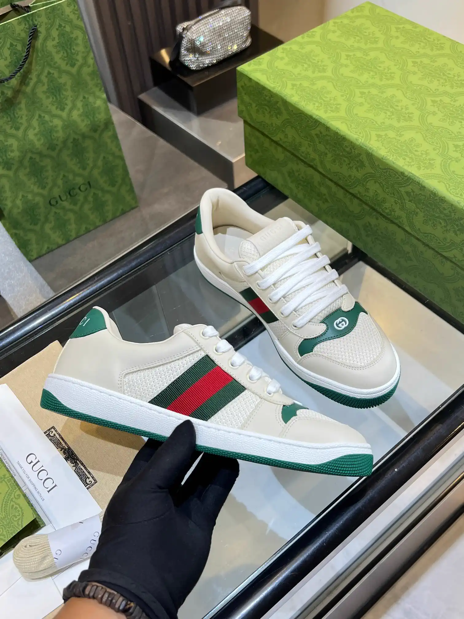 Gucci Vintage Distressed Low-Top Sneakers image 1
