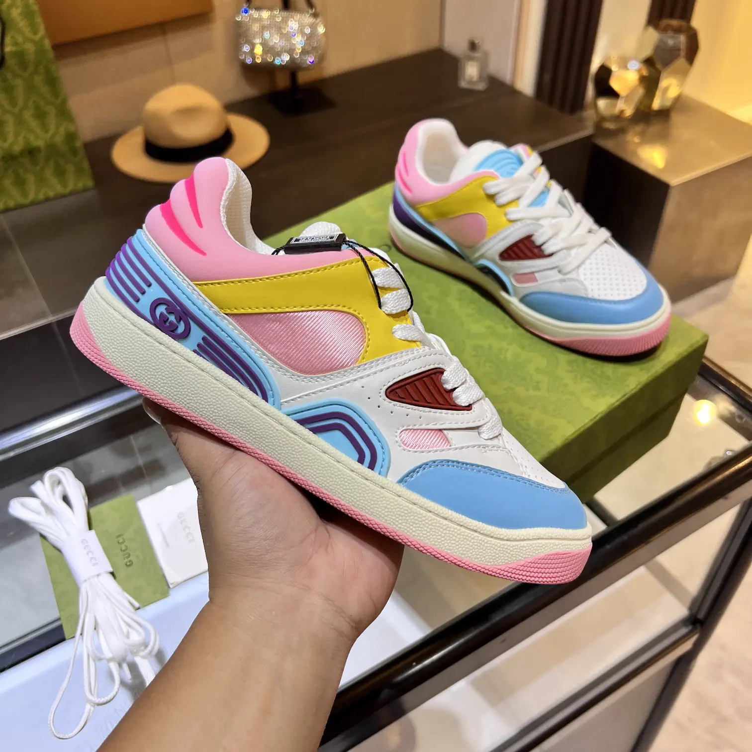 Gucci Low-Top Color-Block Sneakers image 1