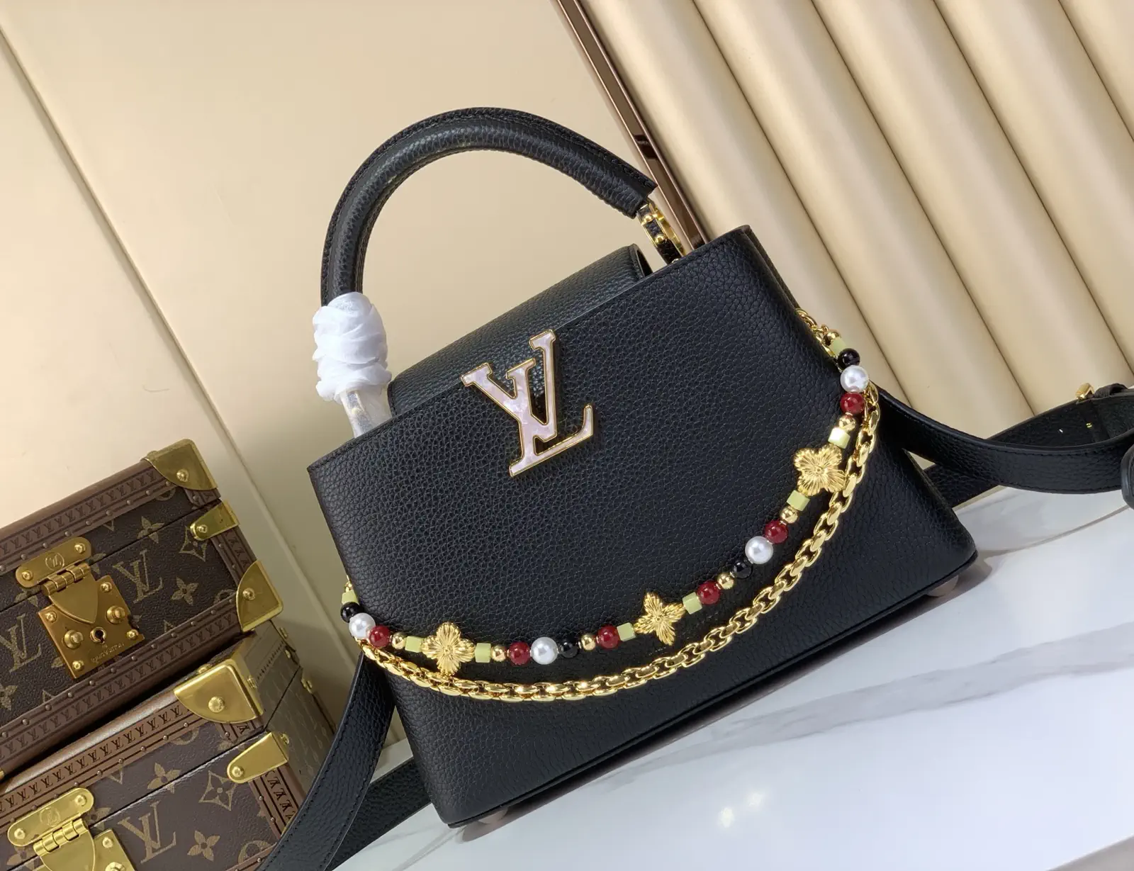 Louis Vuitton Capucines BB Top Handle Bag with Decorative Chains image 1